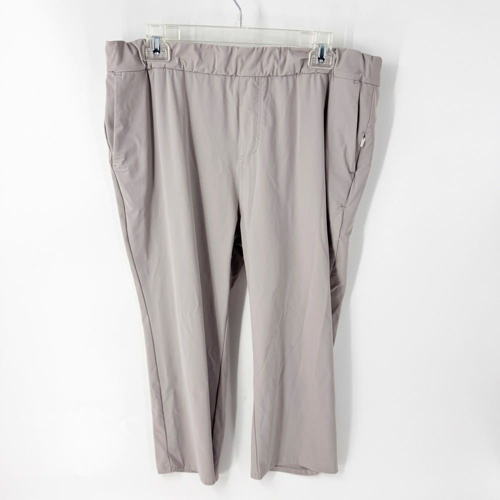 Vuori Villa Pants XXL Oyster Grey Cropped Stretch Activewear Yoga Trousers